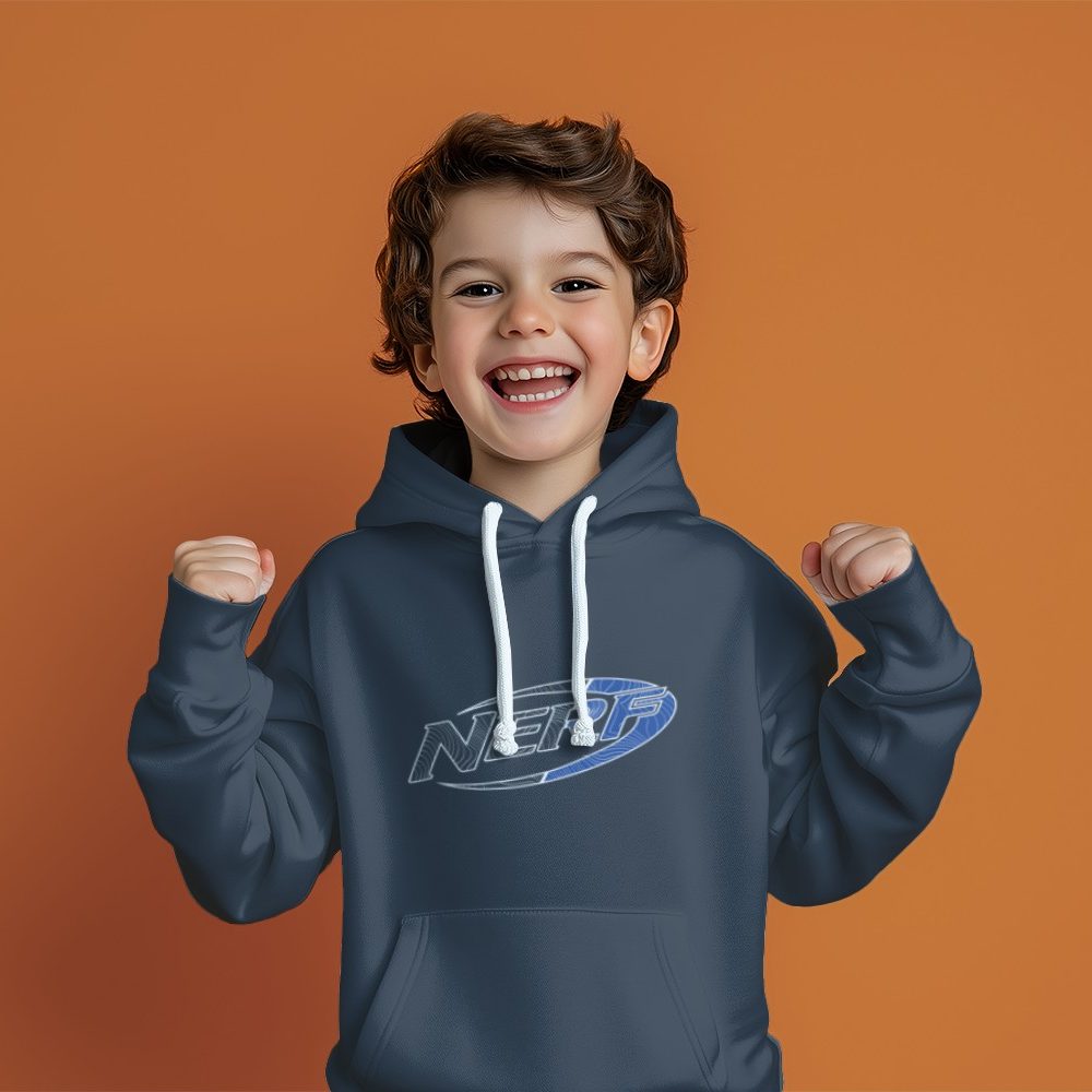 Pull à capuche Enfant Nerf avec un design de Nerf Wave Logo