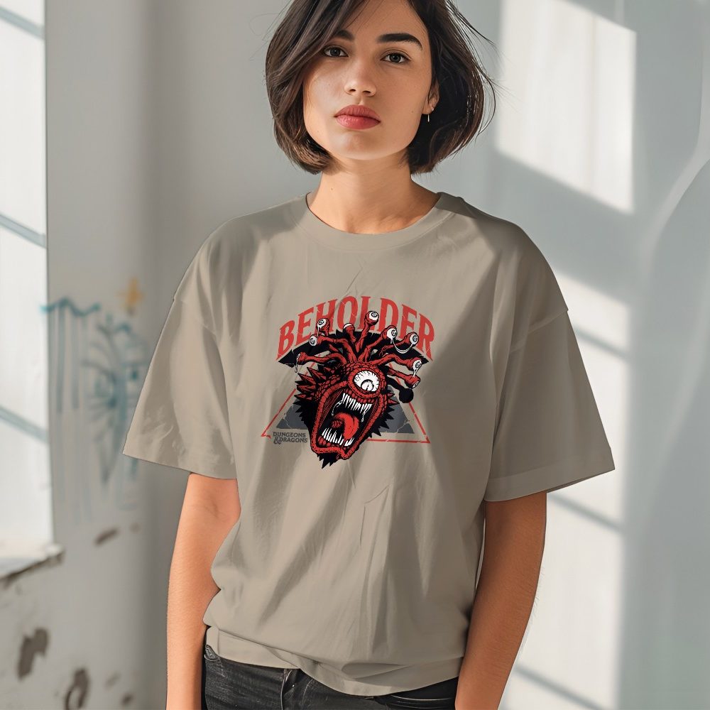 T-shirt oversize coton bio Femme Dungeons & Dragons avec un design de D&D Beholder