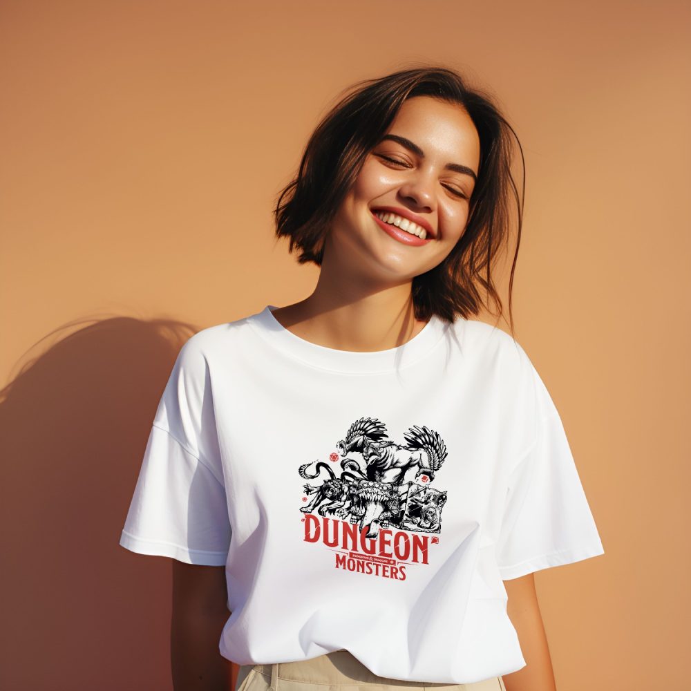 T-shirt oversize coton bio Femme Dungeons & Dragons avec un design de D&D Monsters