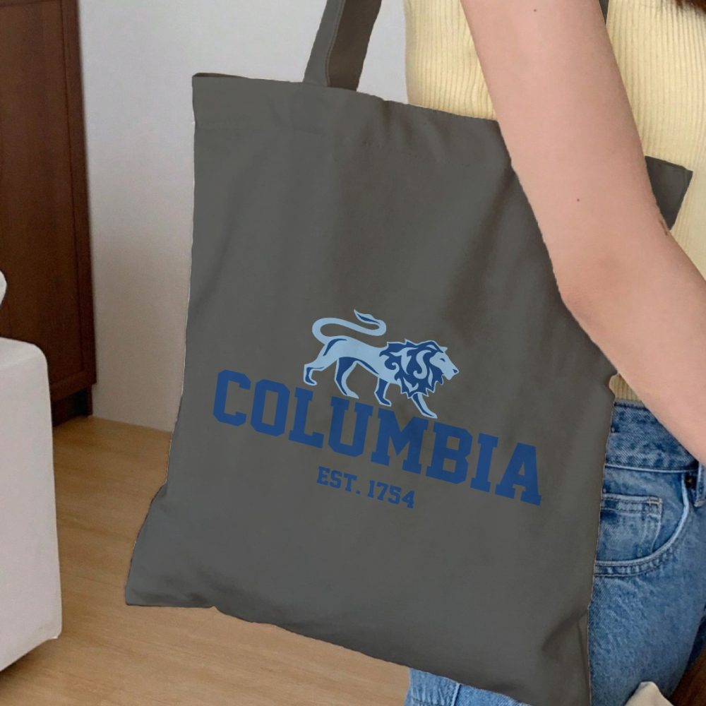 Tote bag coton bio Columbia avec un design de Columbia Lion bleu navy