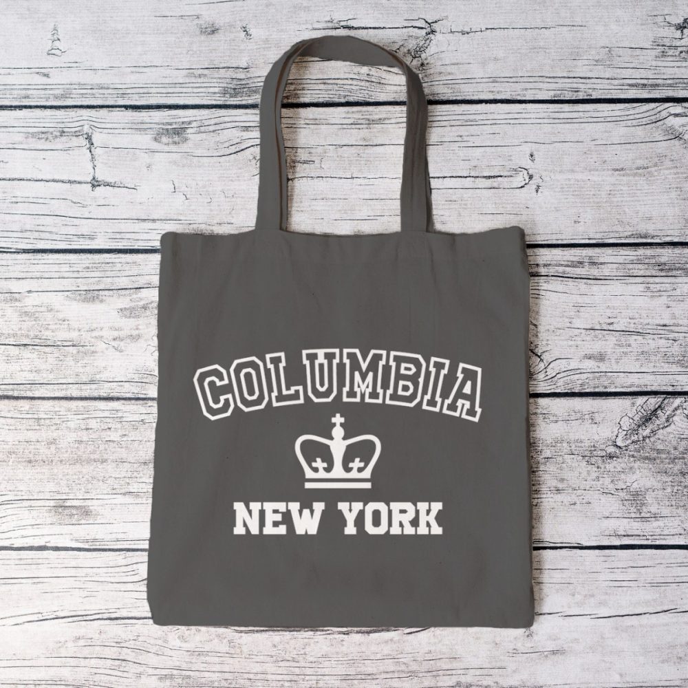 Tote bag coton bio Columbia avec un design de Columbia New York blanc