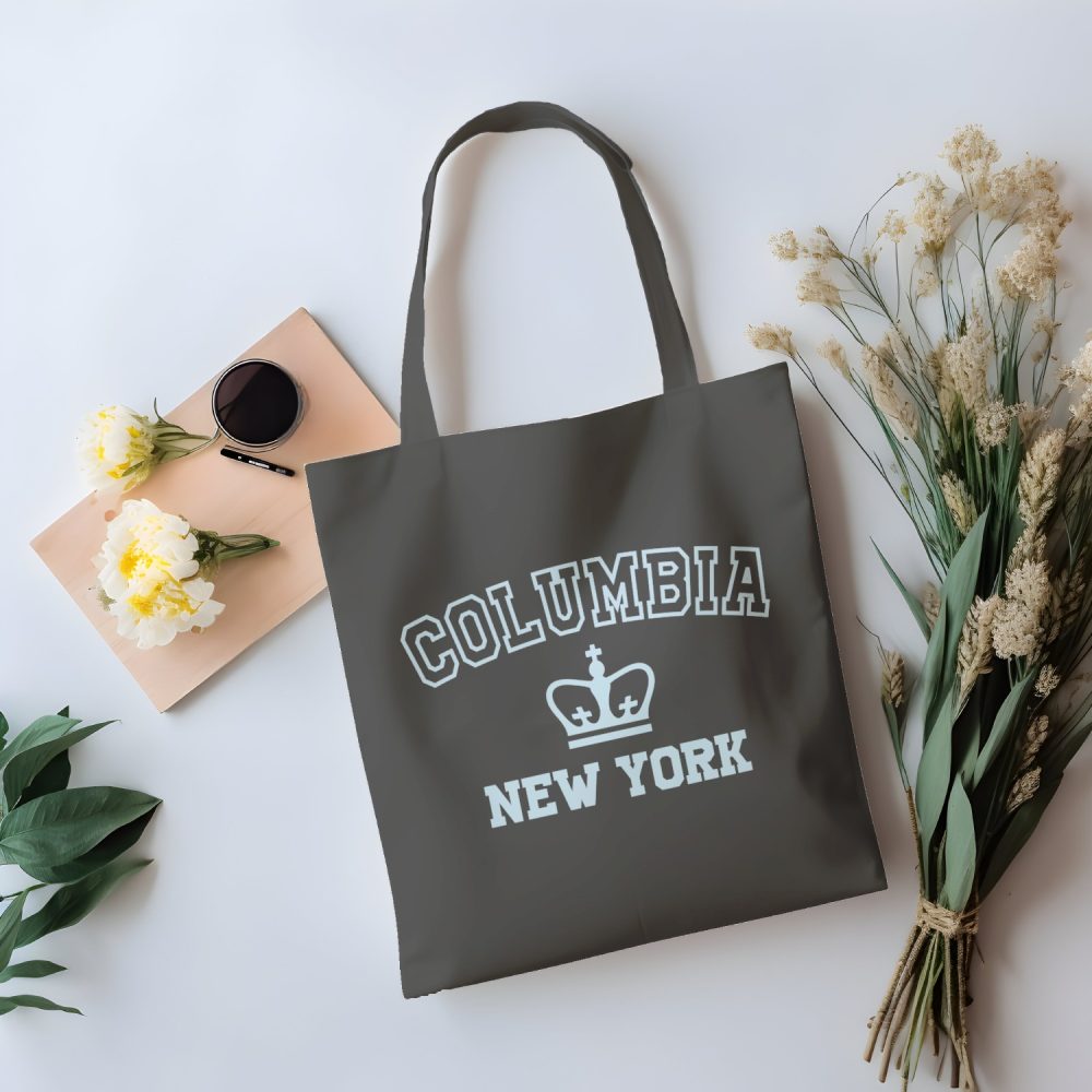 Tote bag coton bio Columbia avec un design de Columbia New York bleu ciel