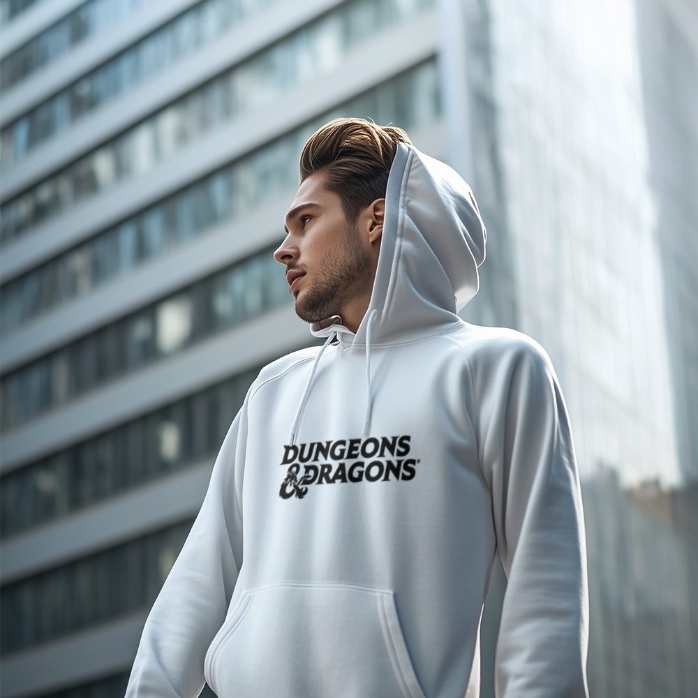 Sweat-shirt à capuche Homme Dungeons & Dragons avec un design de D&D Logo noir