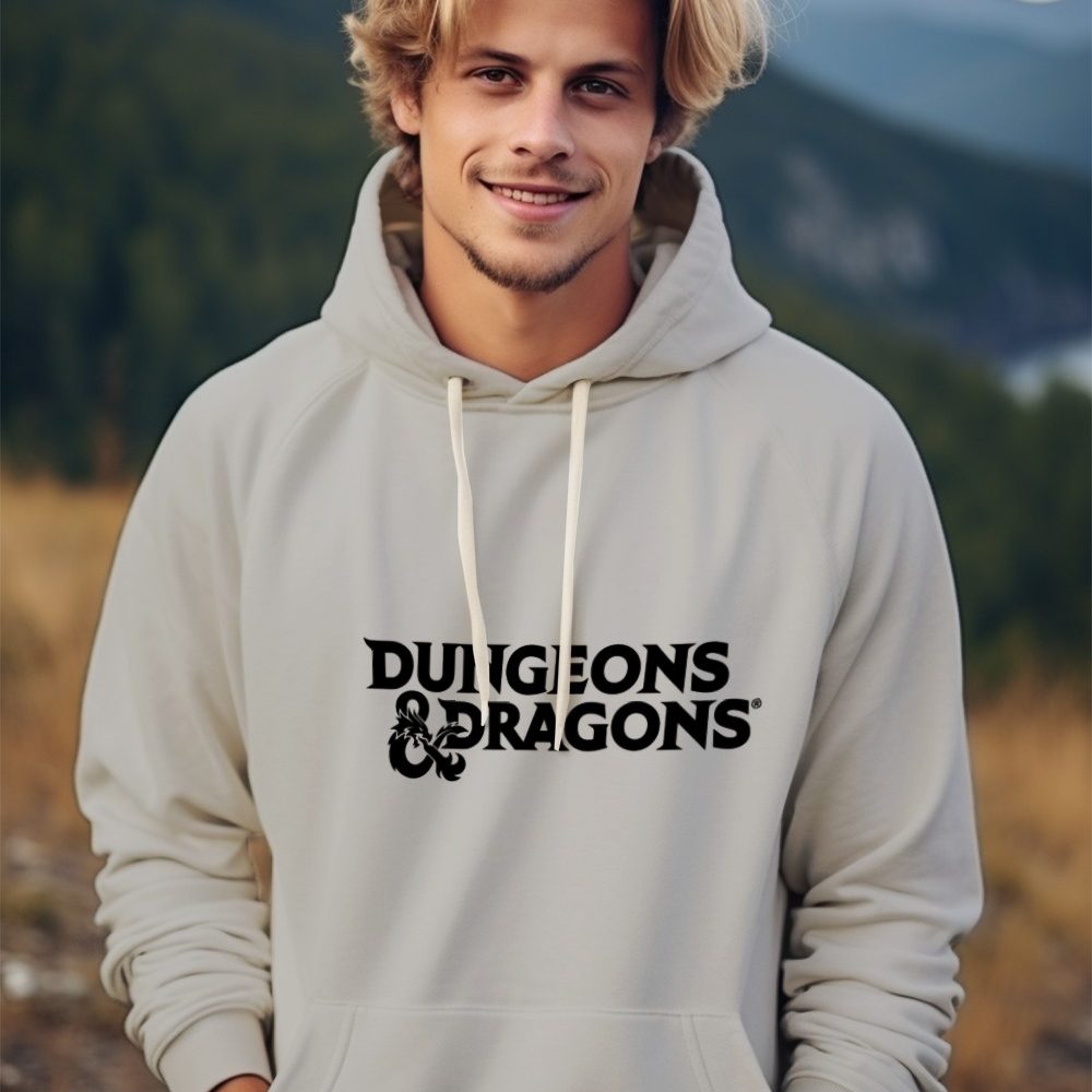 Sweat-shirt à capuche Homme Dungeons & Dragons avec un design de D&D Logo noir