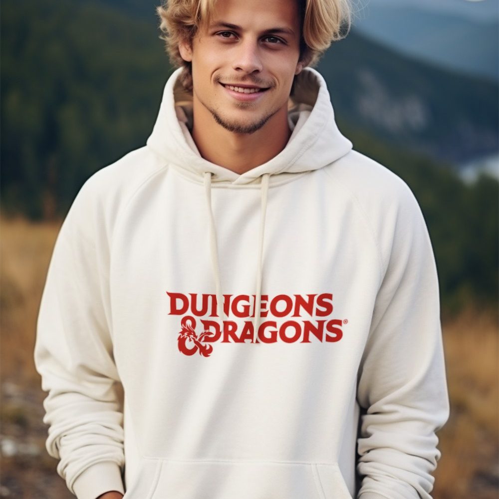 Sweat-shirt à capuche Homme Dungeons & Dragons avec un design de D&D Logo rouge