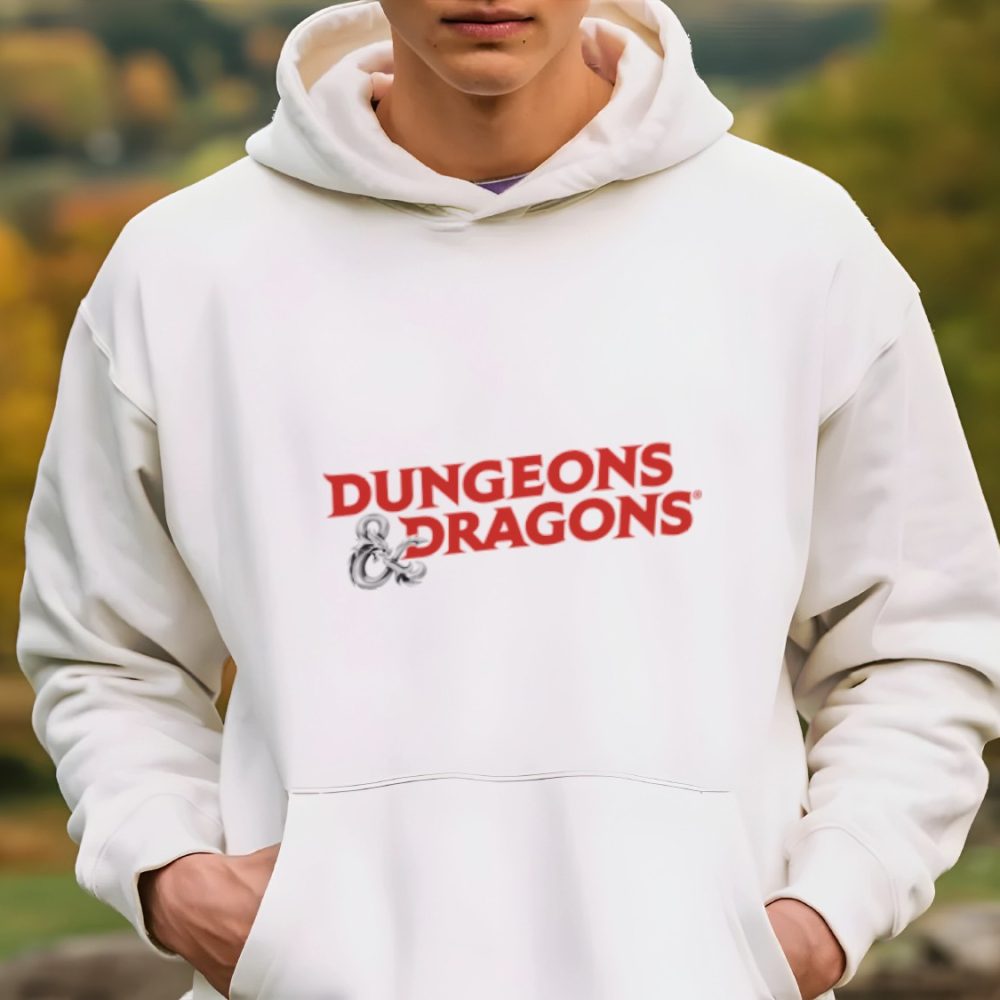Sweat-shirt à capuche Homme Dungeons & Dragons avec un design de D&D Logo rouge et métal
