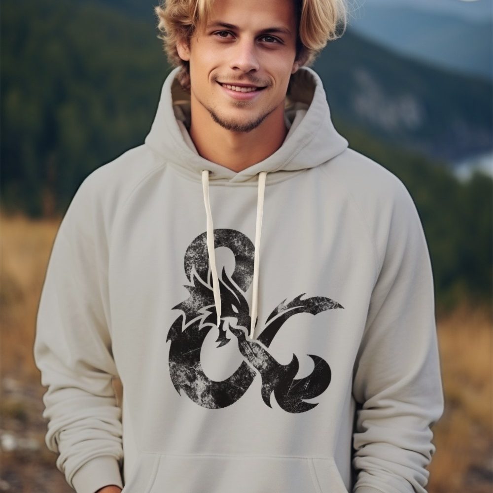 Sweat-shirt à capuche Homme Dungeons & Dragons avec un design de D&D Sigle noir