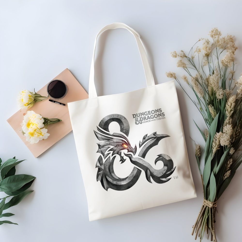 Tote bag coton bio Dungeons & Dragons avec un design de D&D Film Métal