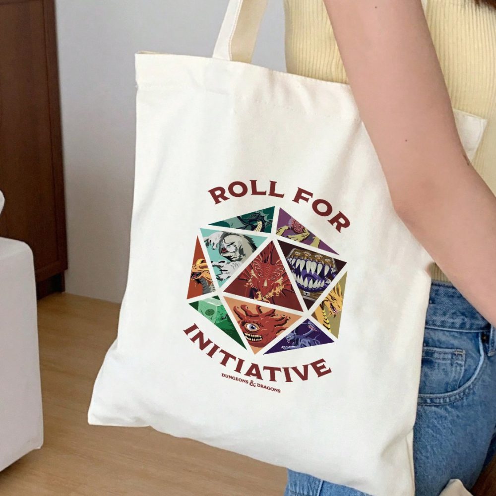Tote bag coton bio Dungeons & Dragons avec un design de D&D Monsters Roll For Initiative