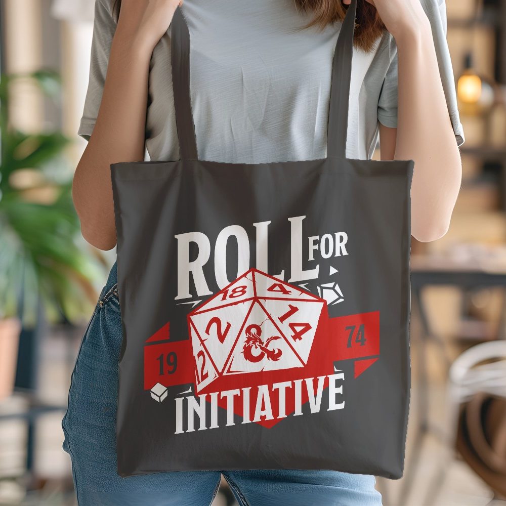 Tote bag coton bio Dungeons & Dragons avec un design de D&D Dé Roll For Initiative