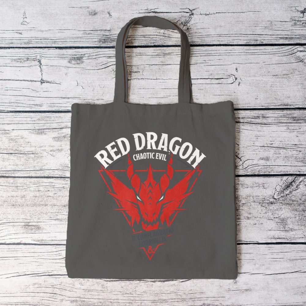 Tote bag coton bio Dungeons & Dragons avec un design de D&D Red Dragon