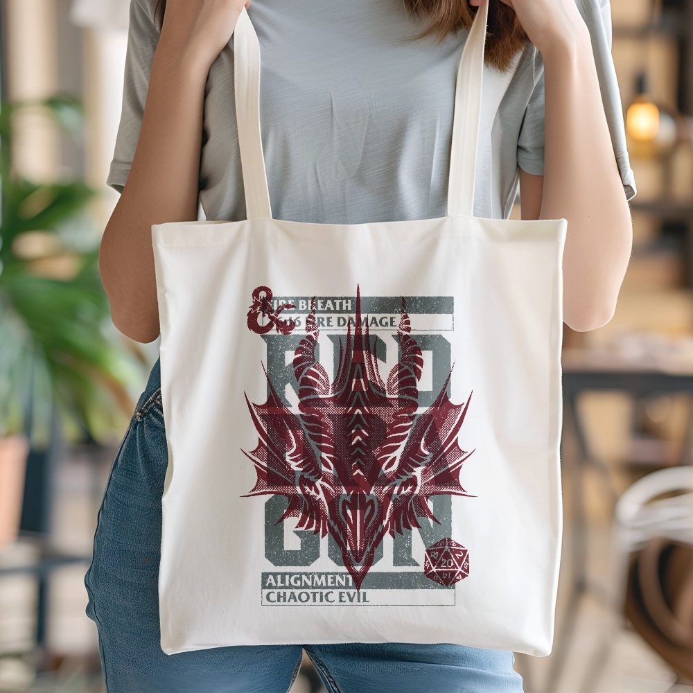 Tote bag coton bio Dungeons & Dragons avec un design de D&D Chaotic Evil