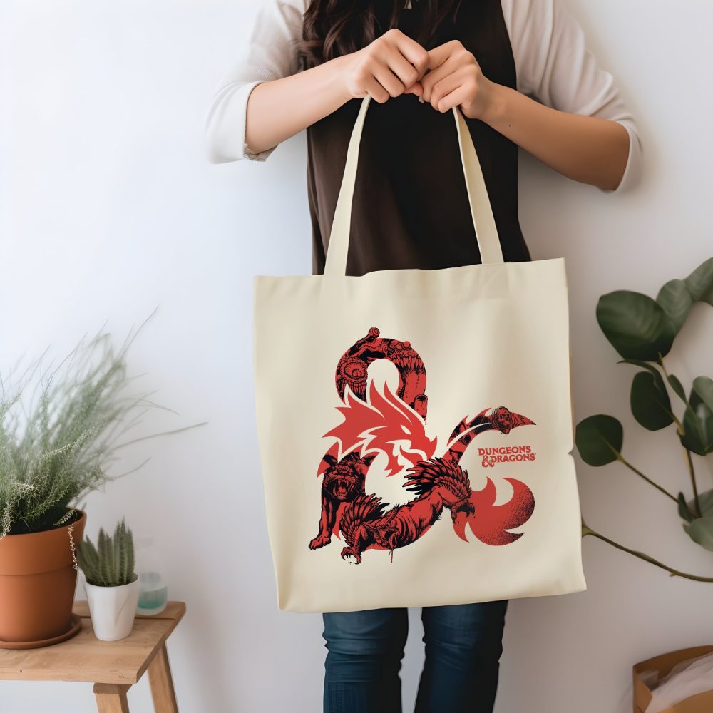 Tote bag coton bio Dungeons & Dragons avec un design de D&D Sigle Dragons