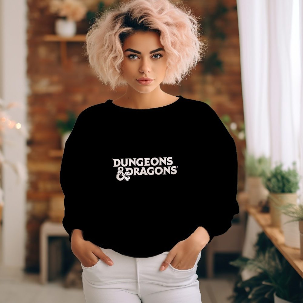 Sweat-shirt à capuche Femme Dungeons & Dragons avec un design de D&D Logo blanc