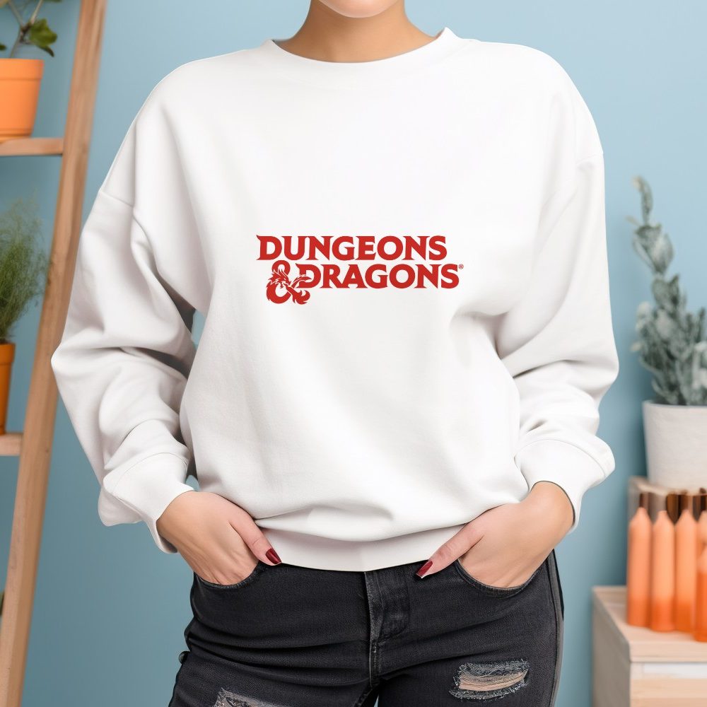 Sweat-shirt à capuche Femme Dungeons & Dragons avec un design de D&D Logo rouge