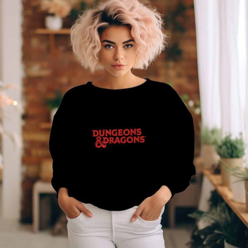 Sweat-shirt à capuche Femme Dungeons & Dragons avec un design de D&D Logo rouge