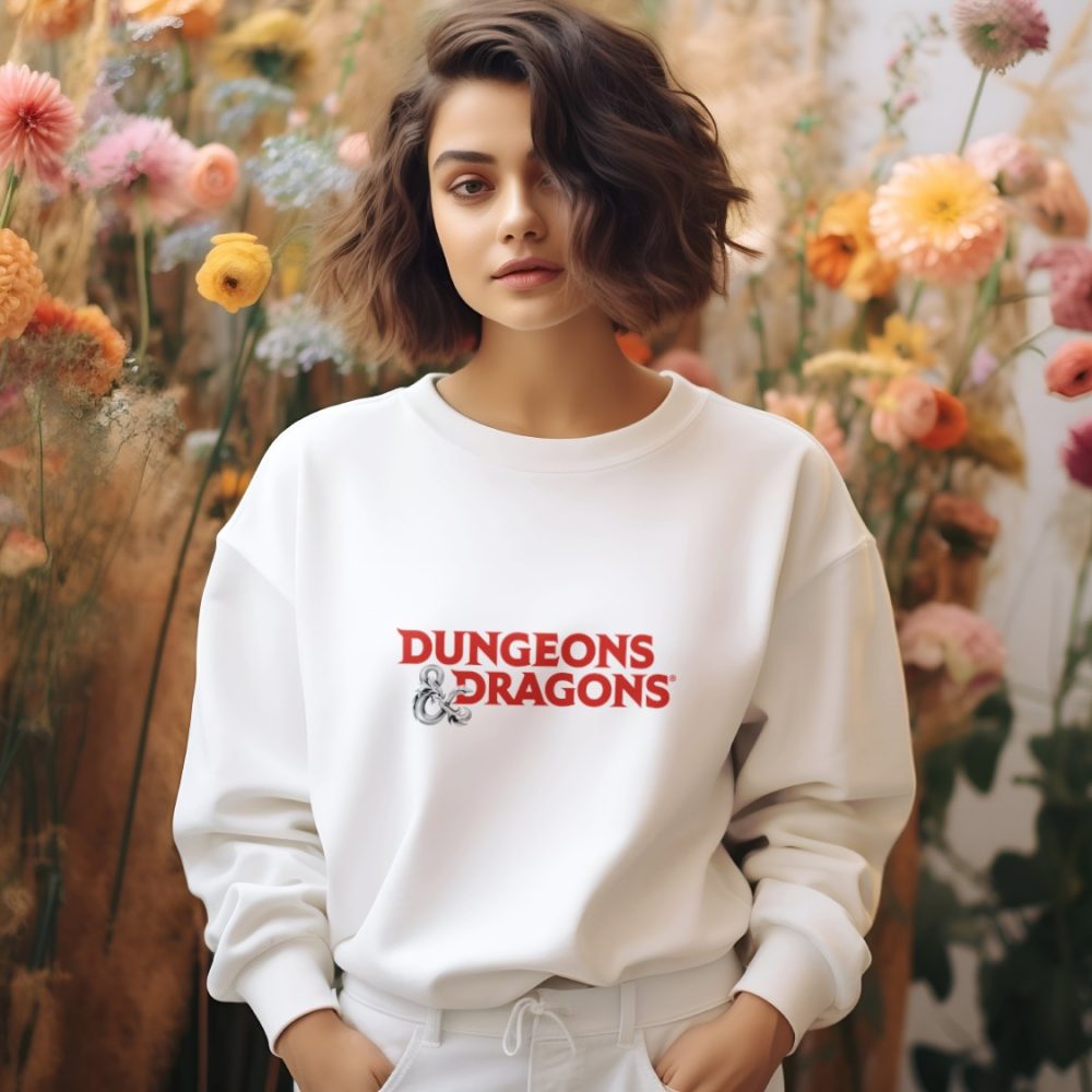 Sweat-shirt à capuche Femme Dungeons & Dragons avec un design de D&D Logo rouge et métal