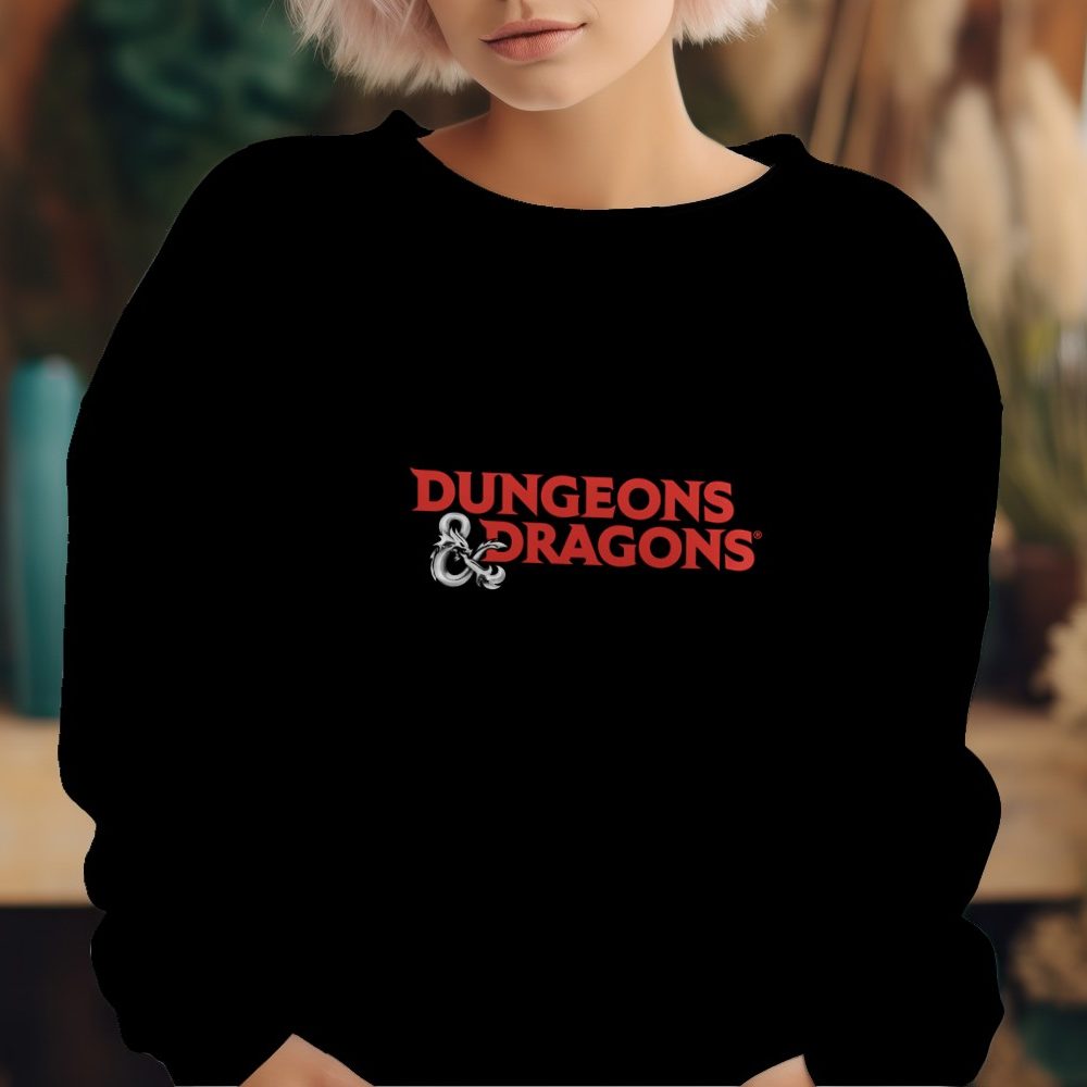 Sweat-shirt à capuche Femme Dungeons & Dragons avec un design de D&D Logo rouge et métal
