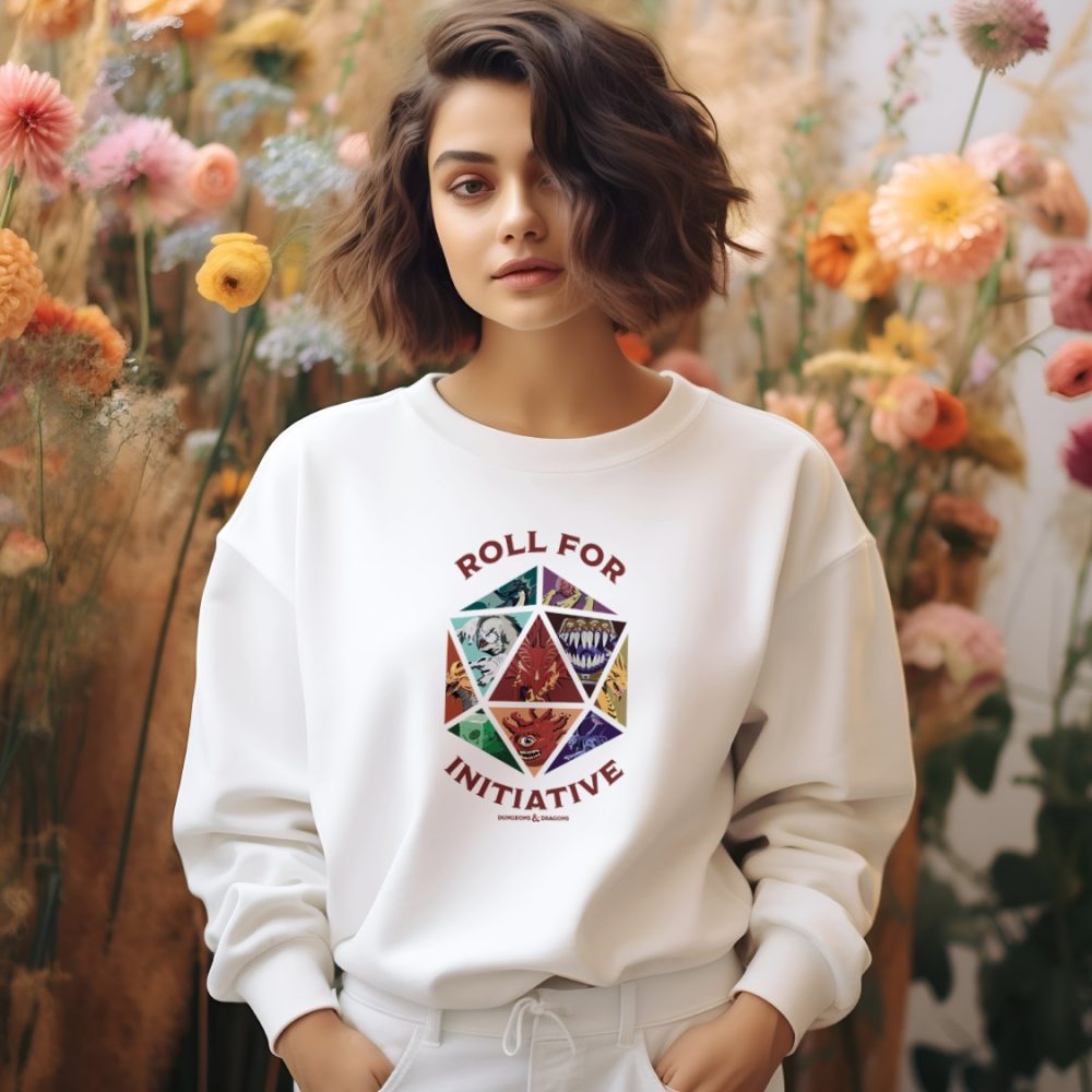 Sweat-shirt à capuche Femme Dungeons & Dragons avec un design de D&D Monsters Roll For Initiative