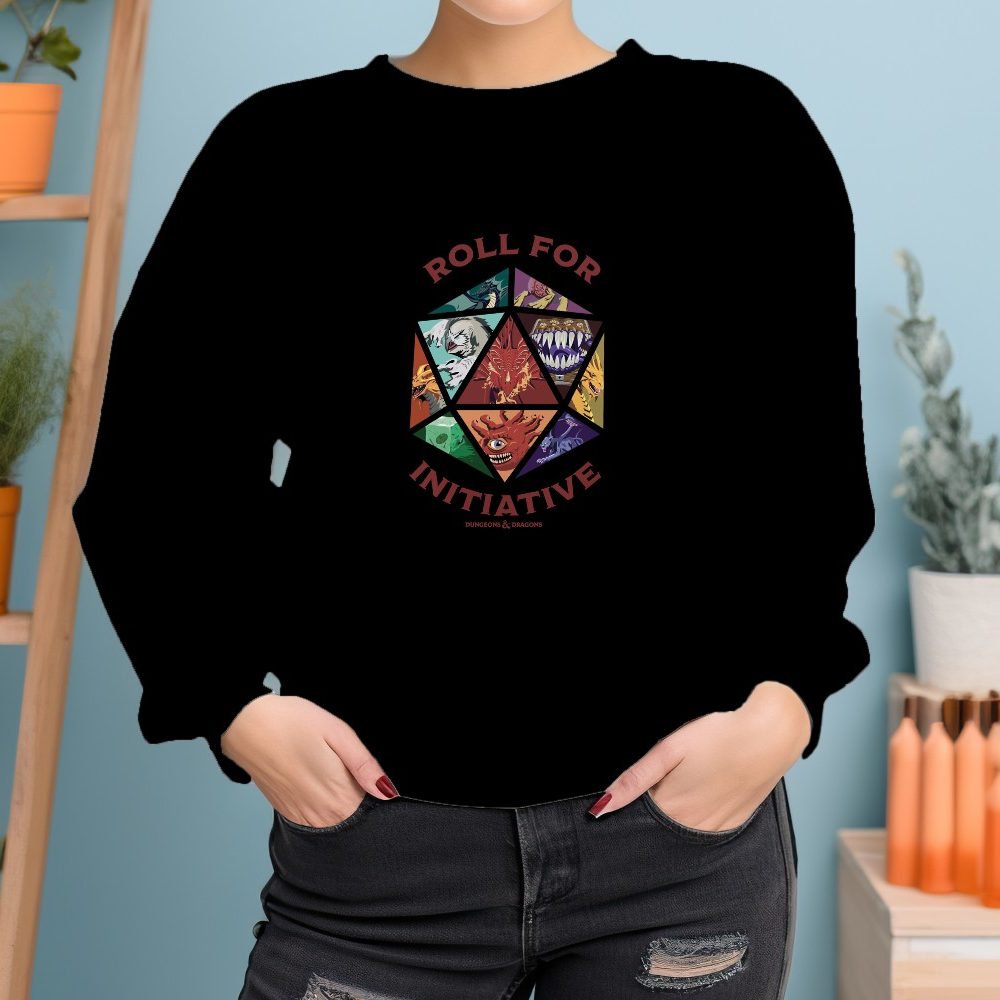 Sweat-shirt à capuche Femme Dungeons & Dragons avec un design de D&D Monsters Roll For Initiative