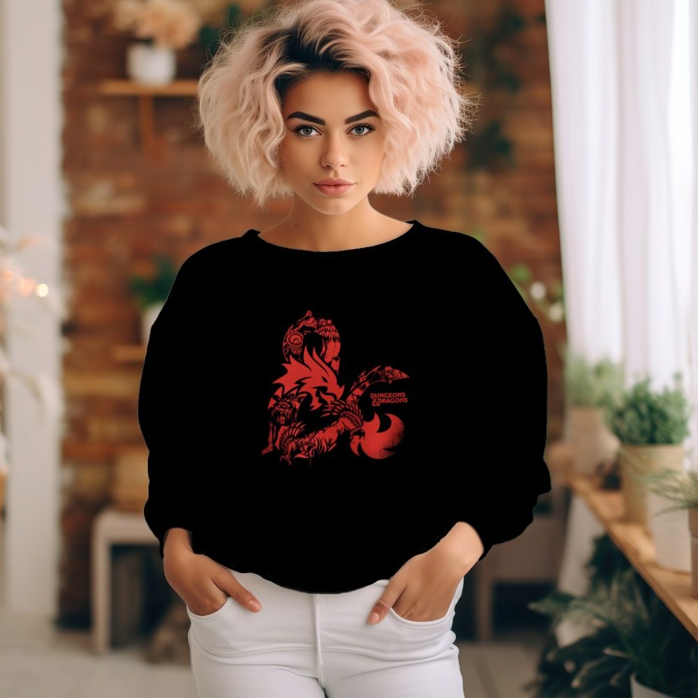 Sweat-shirt à capuche Femme Dungeons & Dragons avec un design de D&D Sigle Dragons