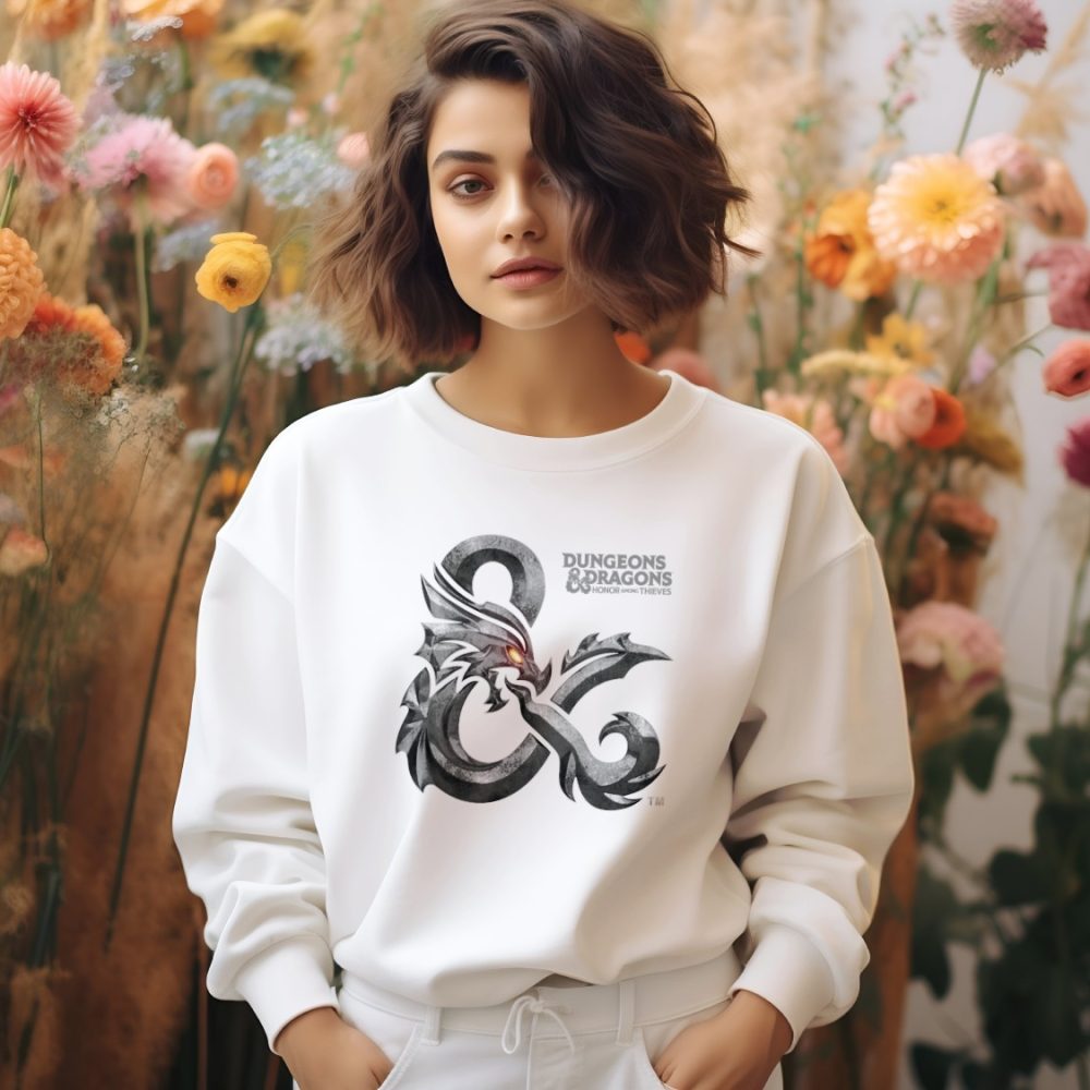 Sweat oversize coton bio Femme Dungeons & Dragons avec un design de D&D Film Métal