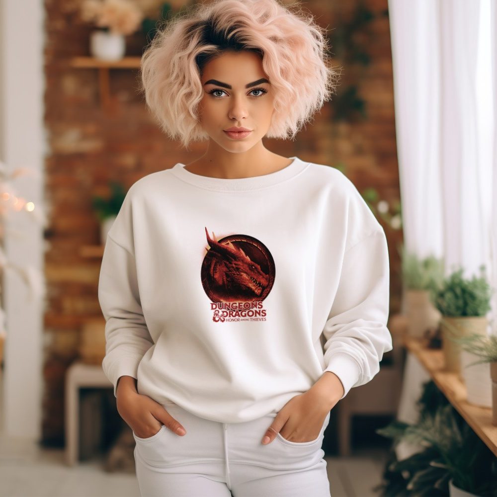 Sweat oversize coton bio Femme Dungeons & Dragons avec un design de D&D Film Dragon