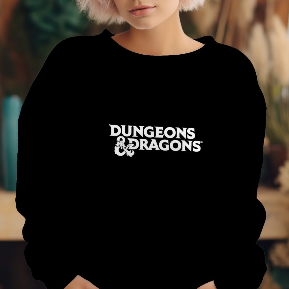 Sweat oversize coton bio Femme Dungeons & Dragons avec un design de D&D Logo blanc