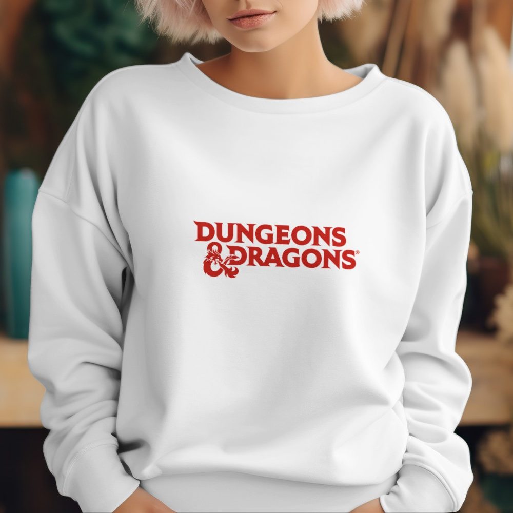 Sweat oversize coton bio Femme Dungeons & Dragons avec un design de D&D Logo rouge