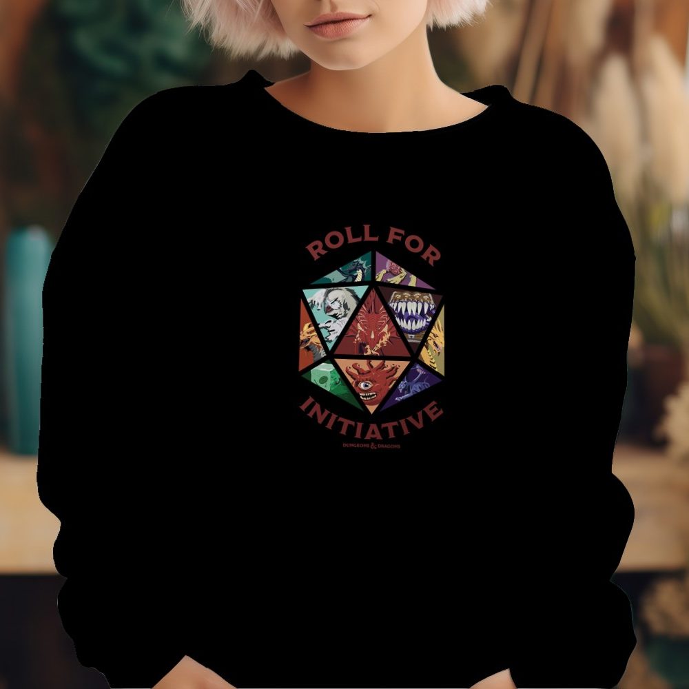 Sweat oversize coton bio Femme Dungeons & Dragons avec un design de D&D Monsters Roll For Initiative