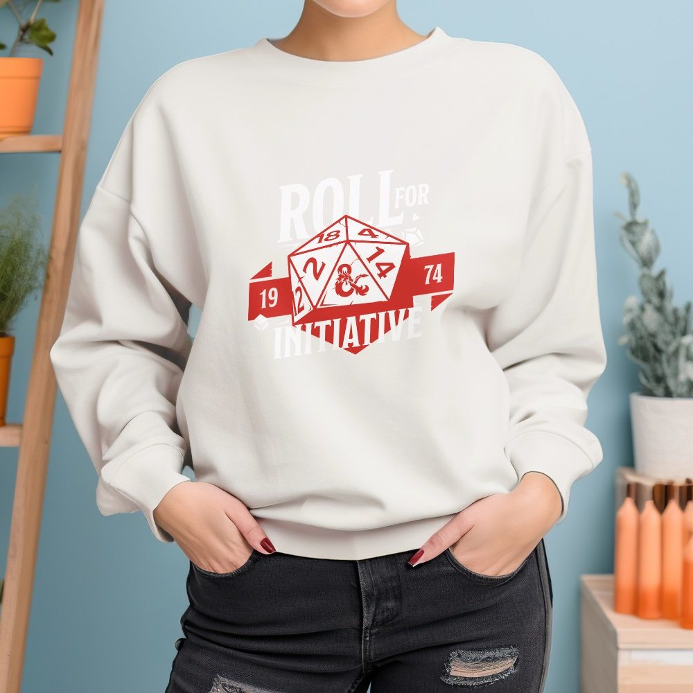 Sweat oversize coton bio Femme Dungeons & Dragons avec un design de D&D Dé Roll For Initiative
