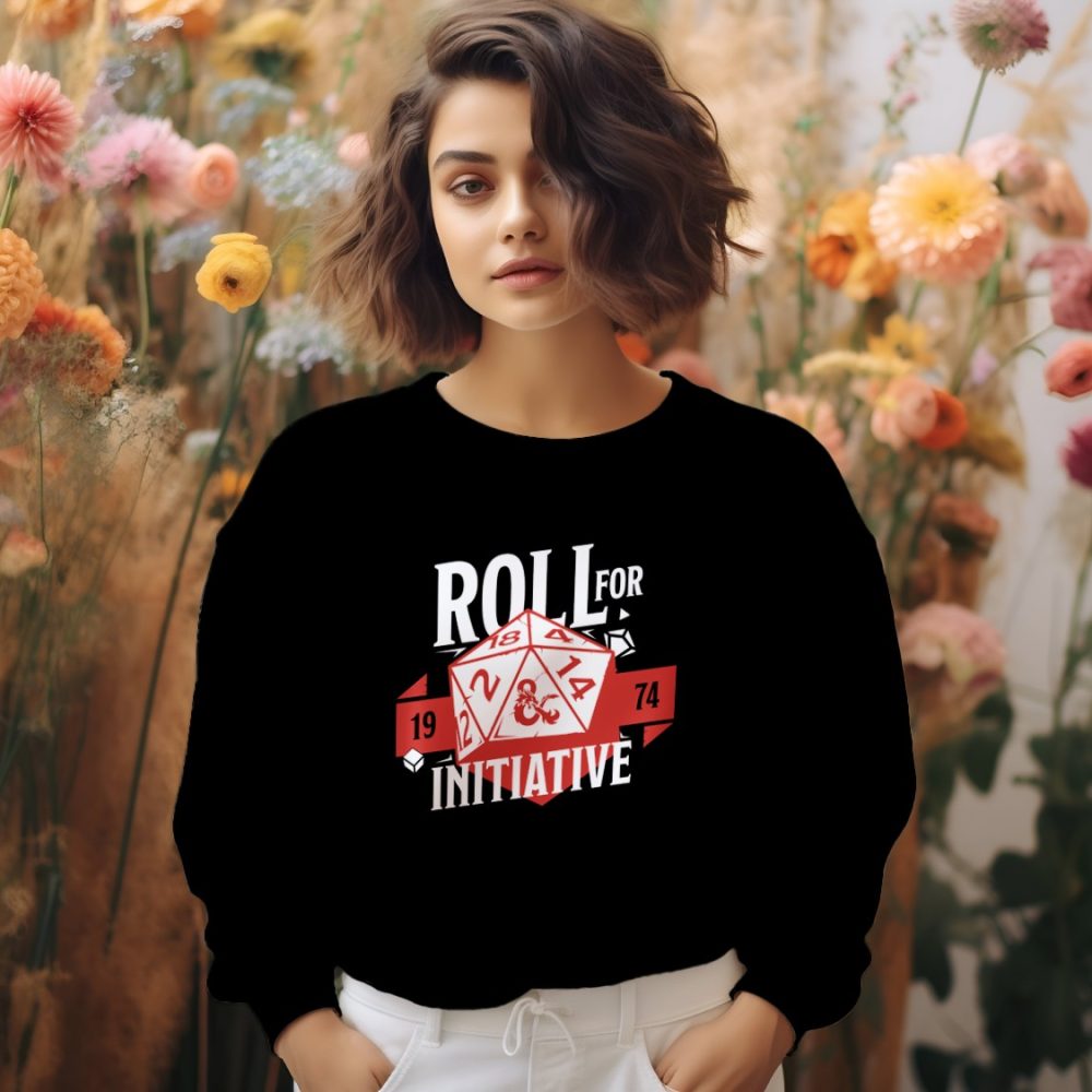 Sweat oversize coton bio Femme Dungeons & Dragons avec un design de D&D Dé Roll For Initiative