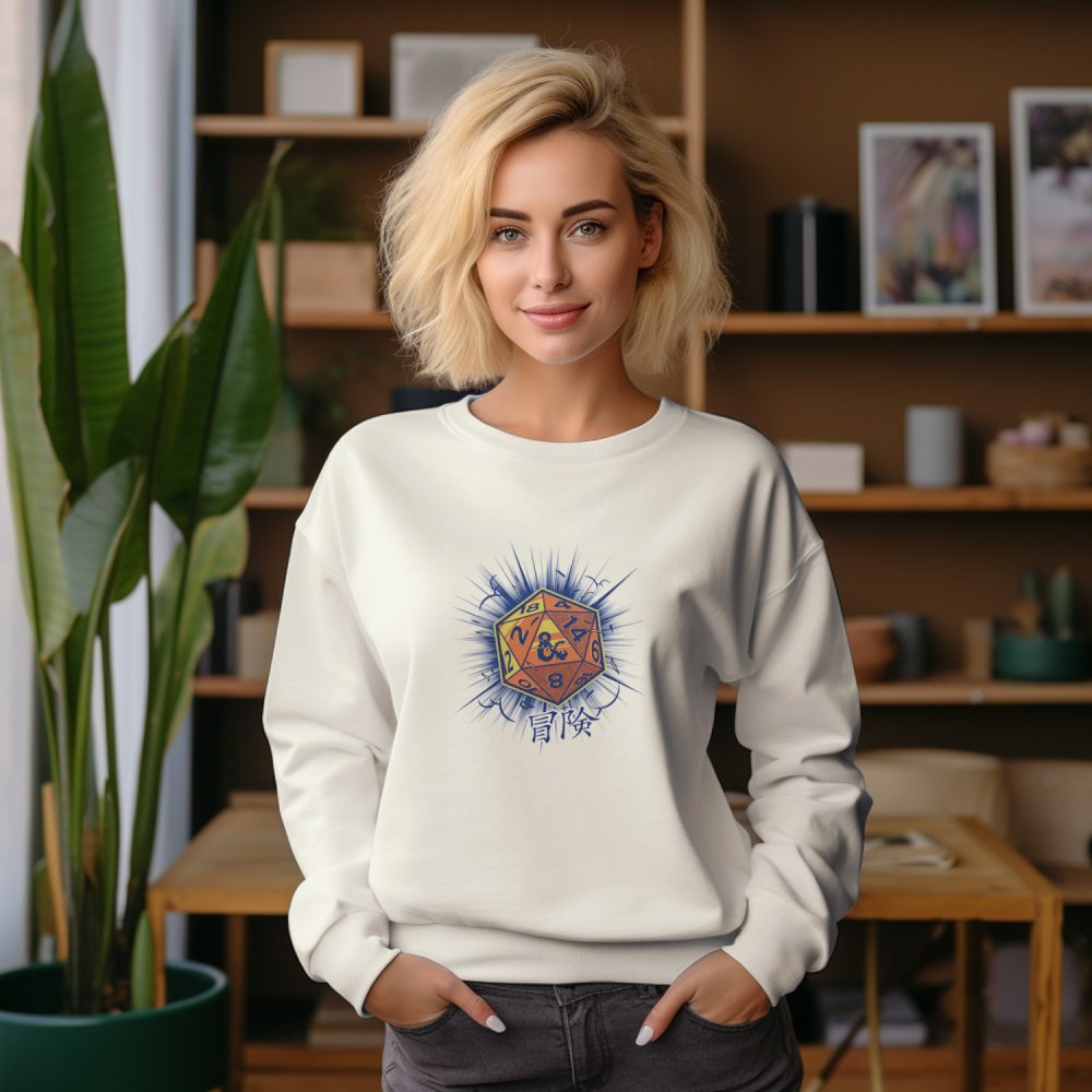 Sweat oversize coton bio Femme Dungeons & Dragons avec un design de D&D Dés
