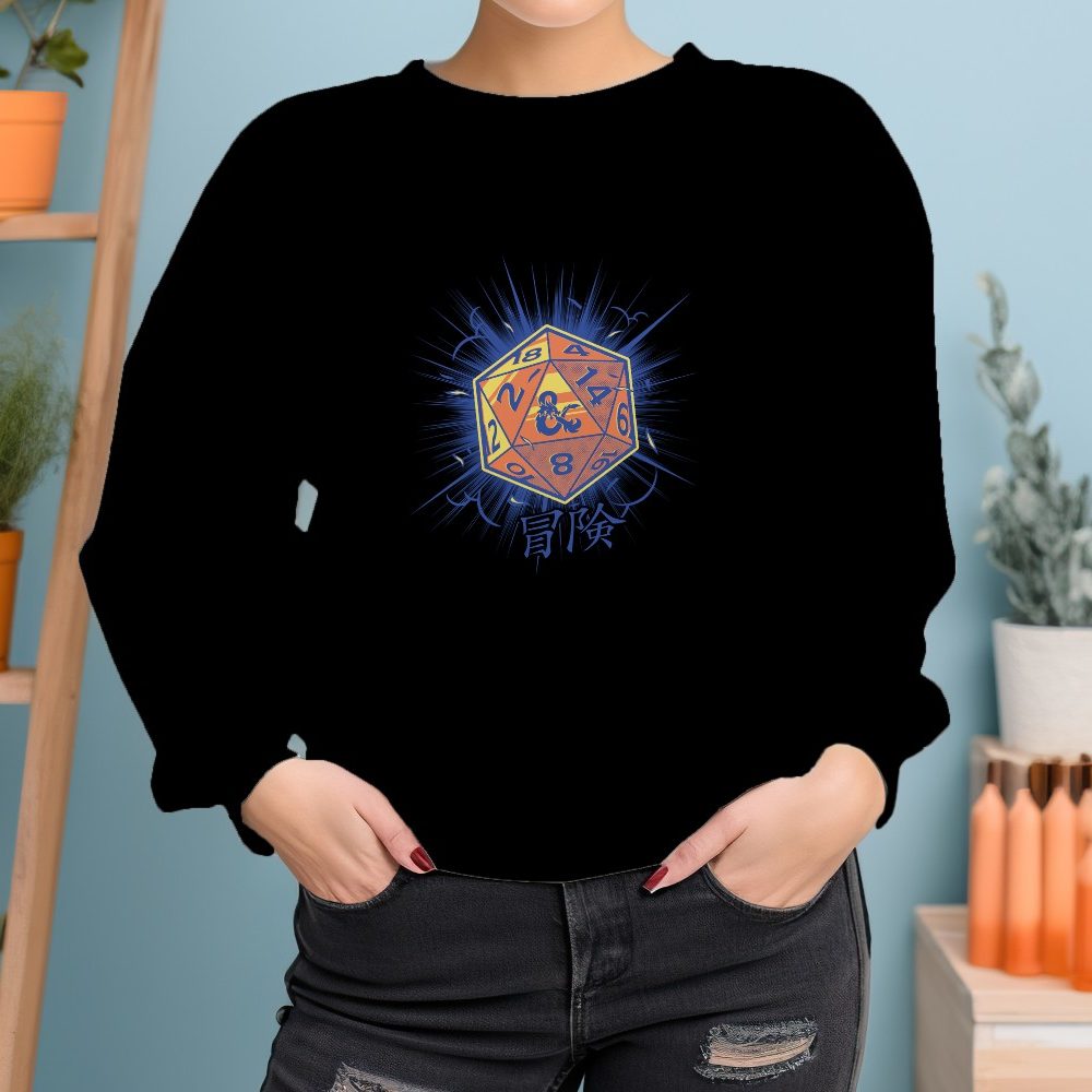 Sweat oversize coton bio Femme Dungeons & Dragons avec un design de D&D Dés