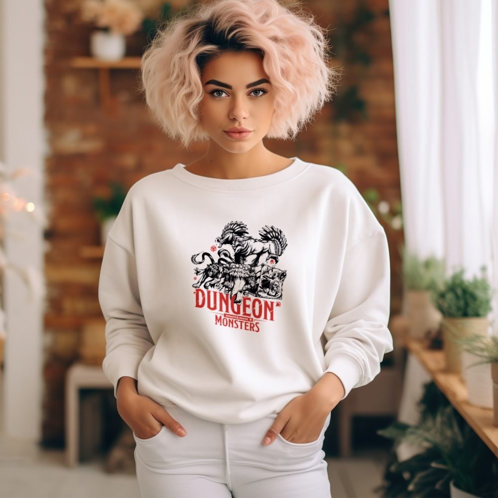 Sweat oversize coton bio Femme Dungeons & Dragons avec un design de D&D Monsters