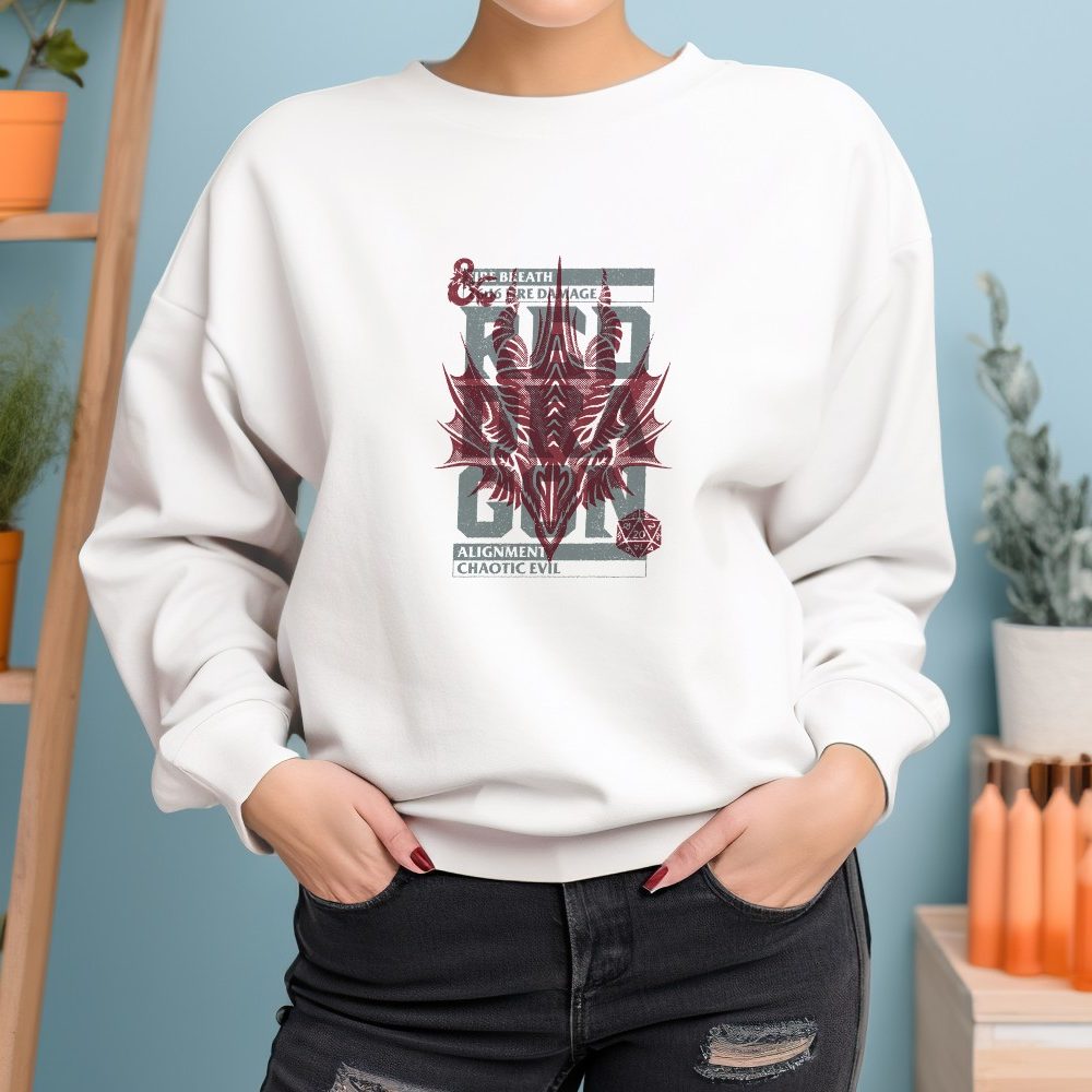 Sweat oversize coton bio Femme Dungeons & Dragons avec un design de D&D Chaotic Evil