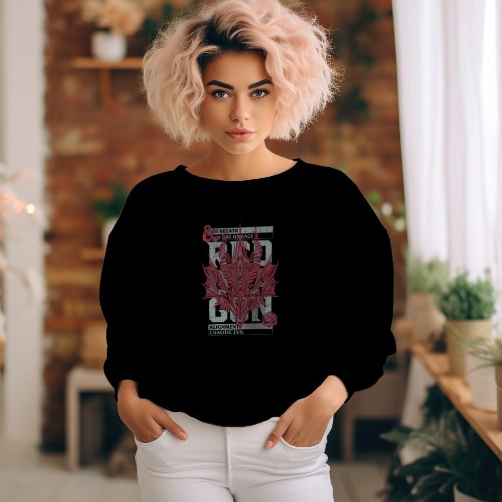 Sweat oversize coton bio Femme Dungeons & Dragons avec un design de D&D Chaotic Evil
