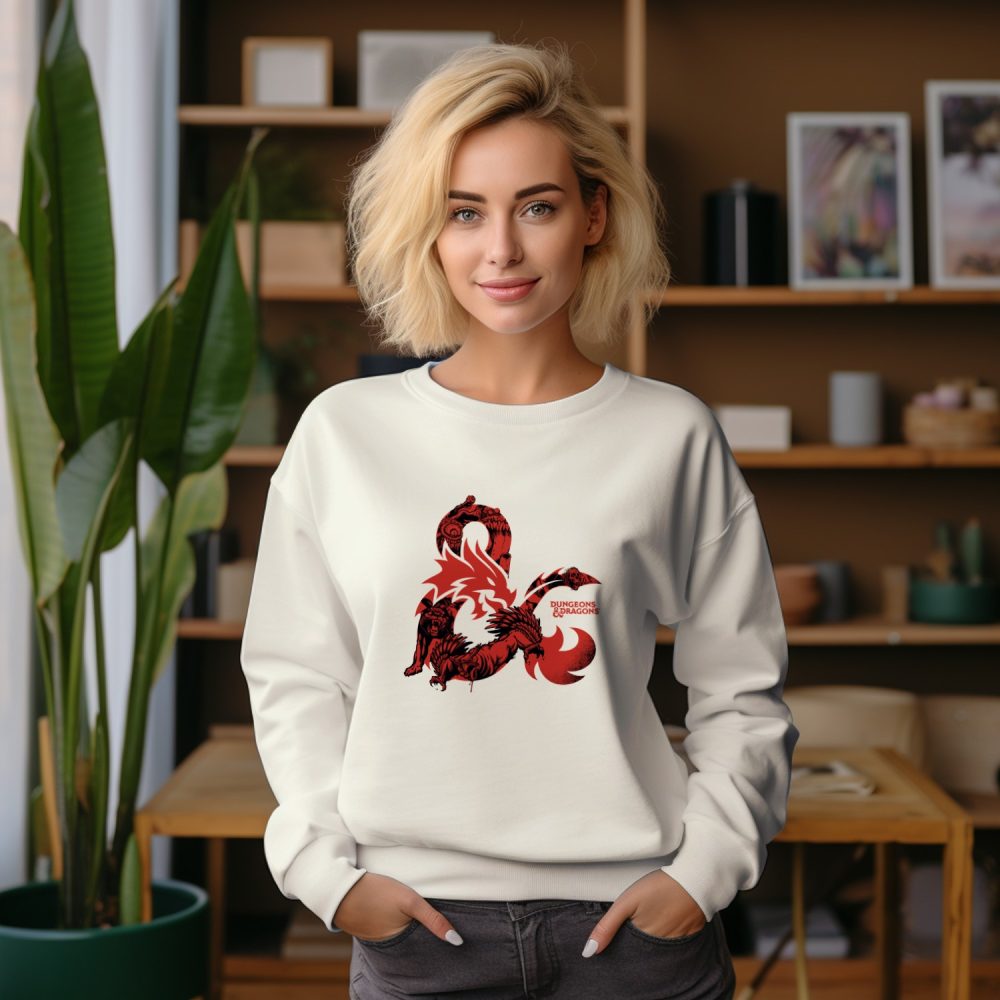 Sweat oversize coton bio Femme Dungeons & Dragons avec un design de D&D Sigle Dragons