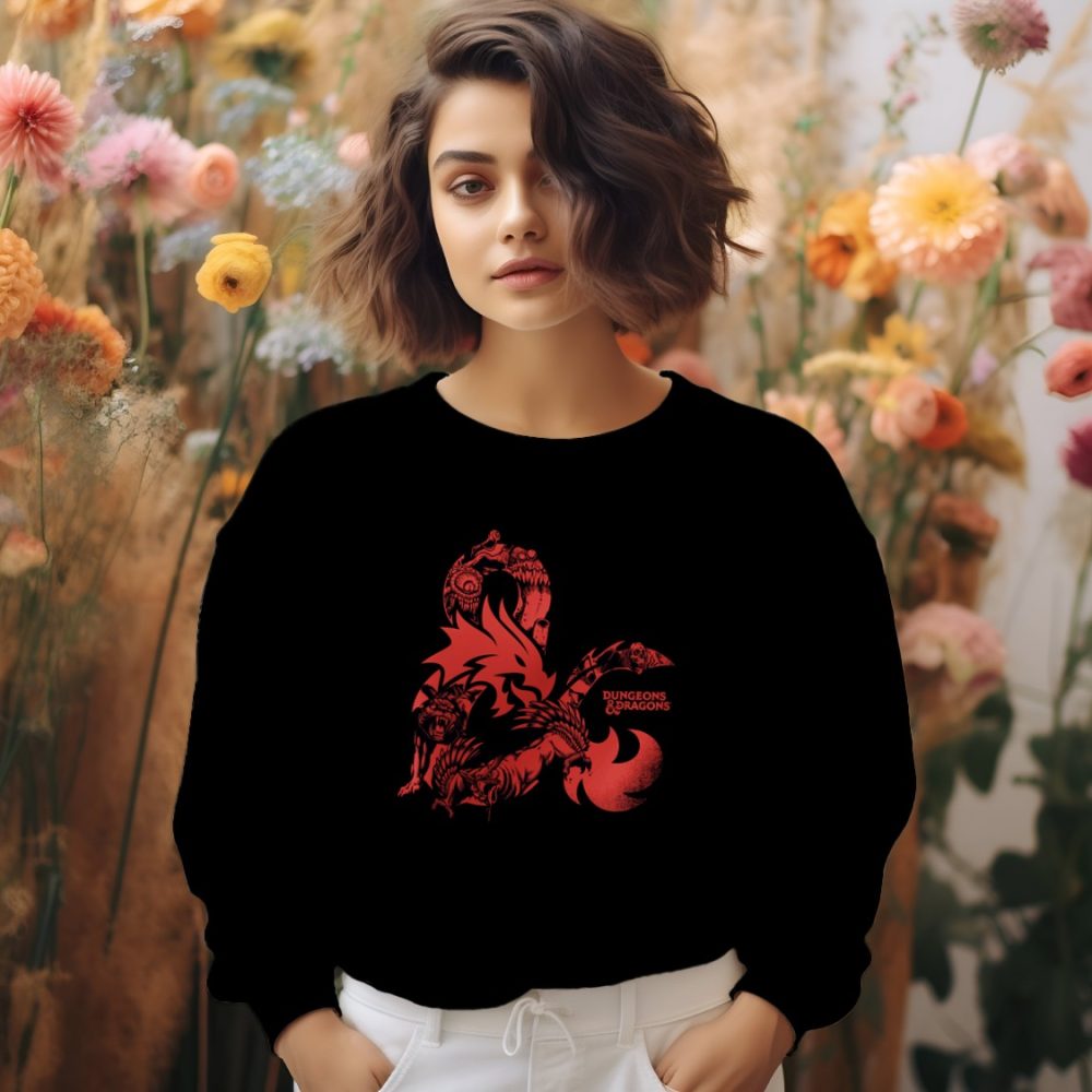 Sweat oversize coton bio Femme Dungeons & Dragons avec un design de D&D Sigle Dragons