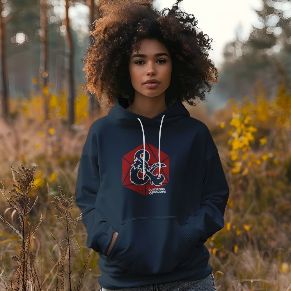 Sweat-shirt à capuche Femme Dungeons & Dragons avec un design de D&D Sigle Sur Dé rouge