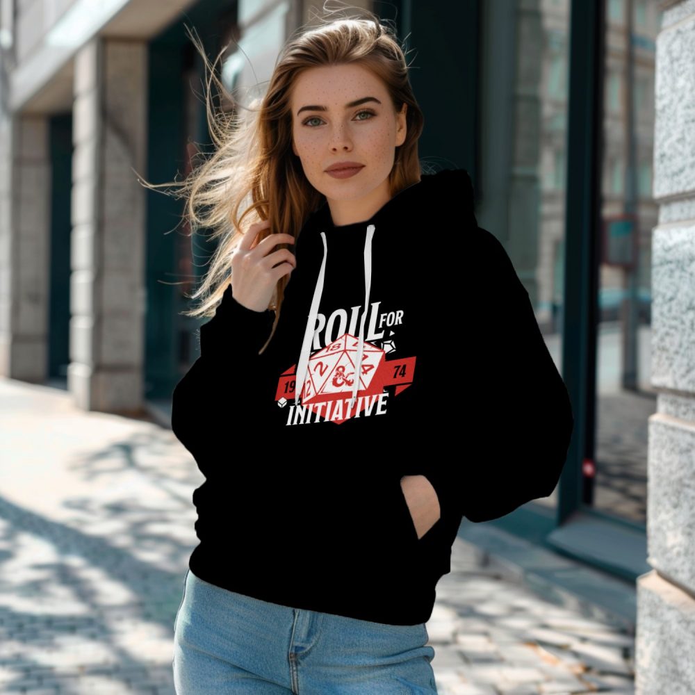 Sweat-shirt à capuche Femme Dungeons & Dragons avec un design de D&D Dé Roll For Initiative