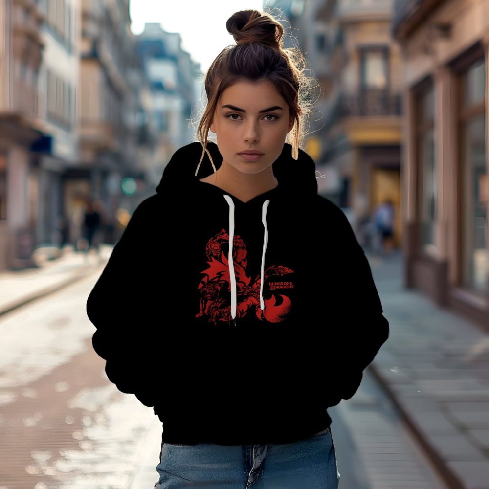 Sweat-shirt à capuche Femme Dungeons & Dragons avec un design de D&D Sigle Dragons