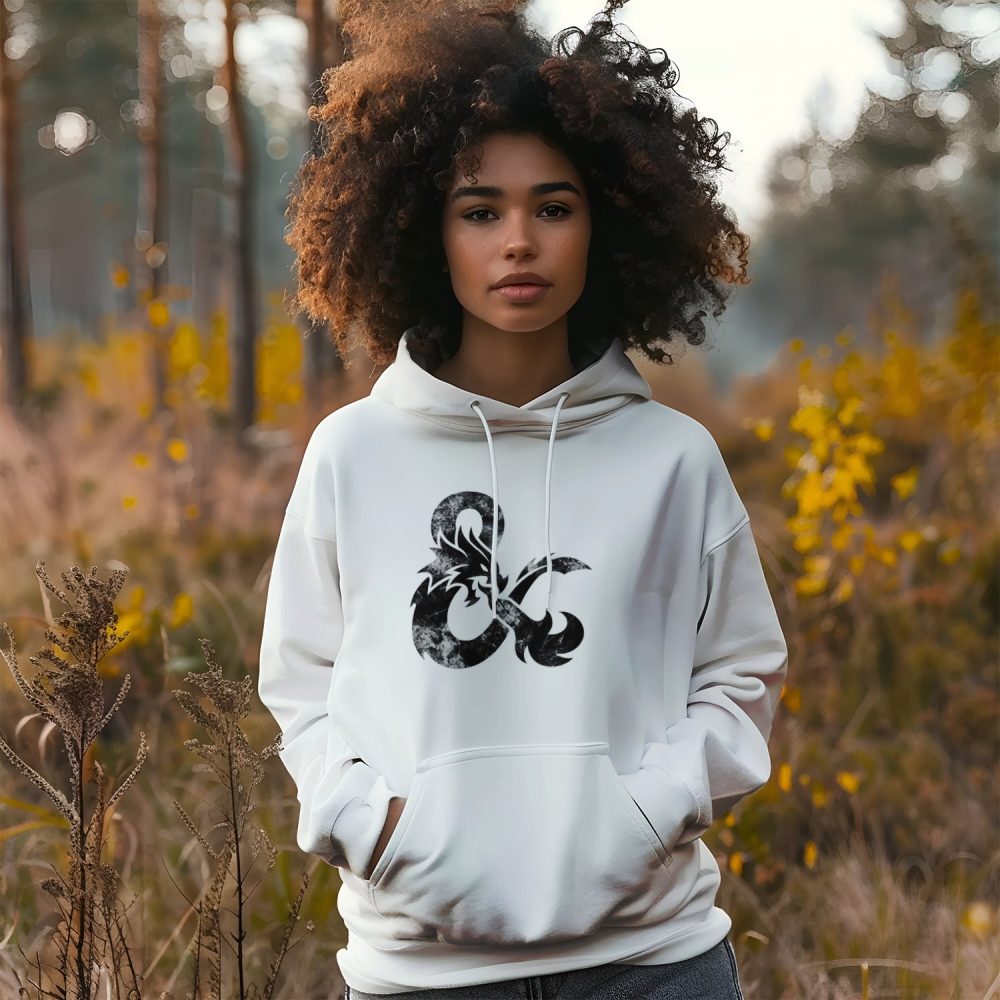 Sweat-shirt à capuche Femme Dungeons & Dragon avec un design de D&D Sigle noir