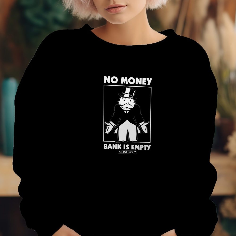Sweat oversize coton bio Femme Monopoly avec un design de Monopoly No Money blanc