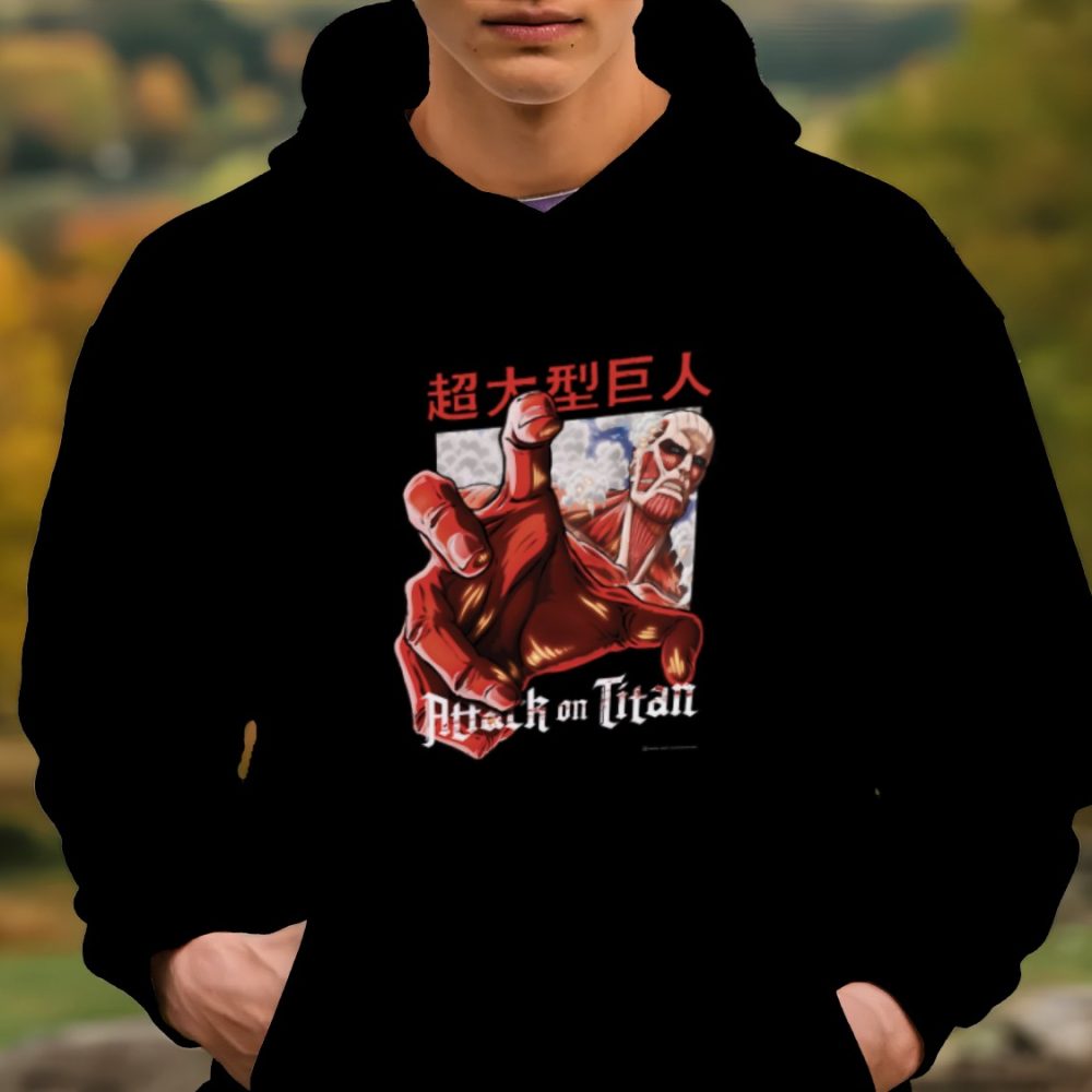 Sweat-shirt à capuche Homme Attack On Titan avec un design de Attack On Titan Hand blanc