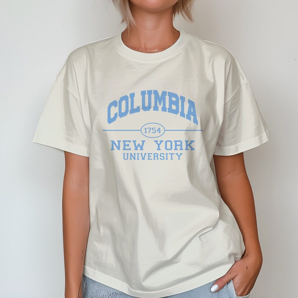 T-shirt oversize coton bio femme Columbia avec un design de Columbia 1754 bleu ciel