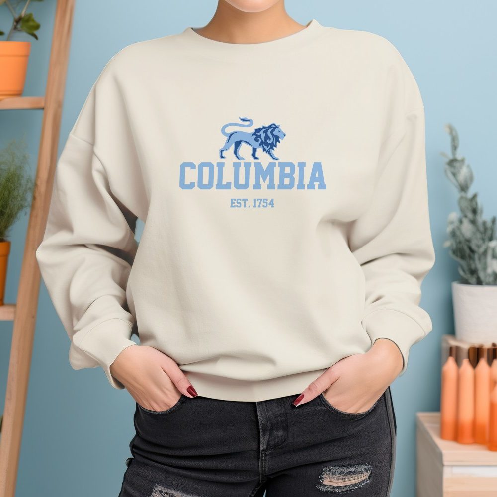 Sweat oversize coton bio femme Columbia avec un design de Columbia Lion bleu ciel