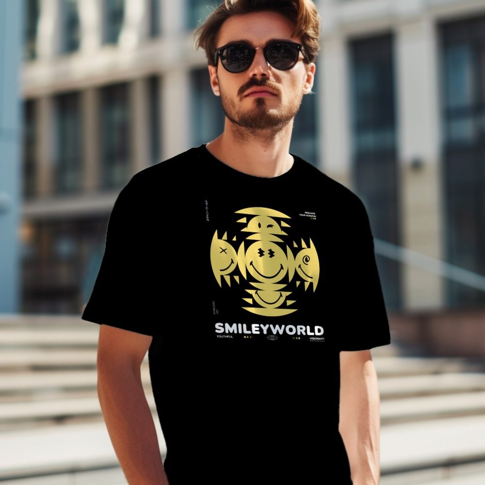 T-shirt Homme Smiley World avec un design de Smiley World Kaléidoscope blanc