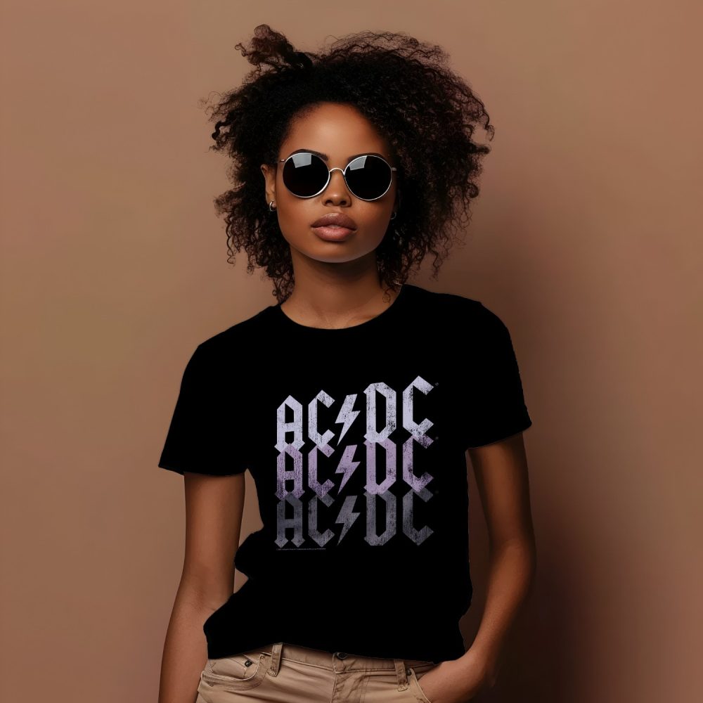 T-shirt Femme ACDC avec un design de ACDC violet