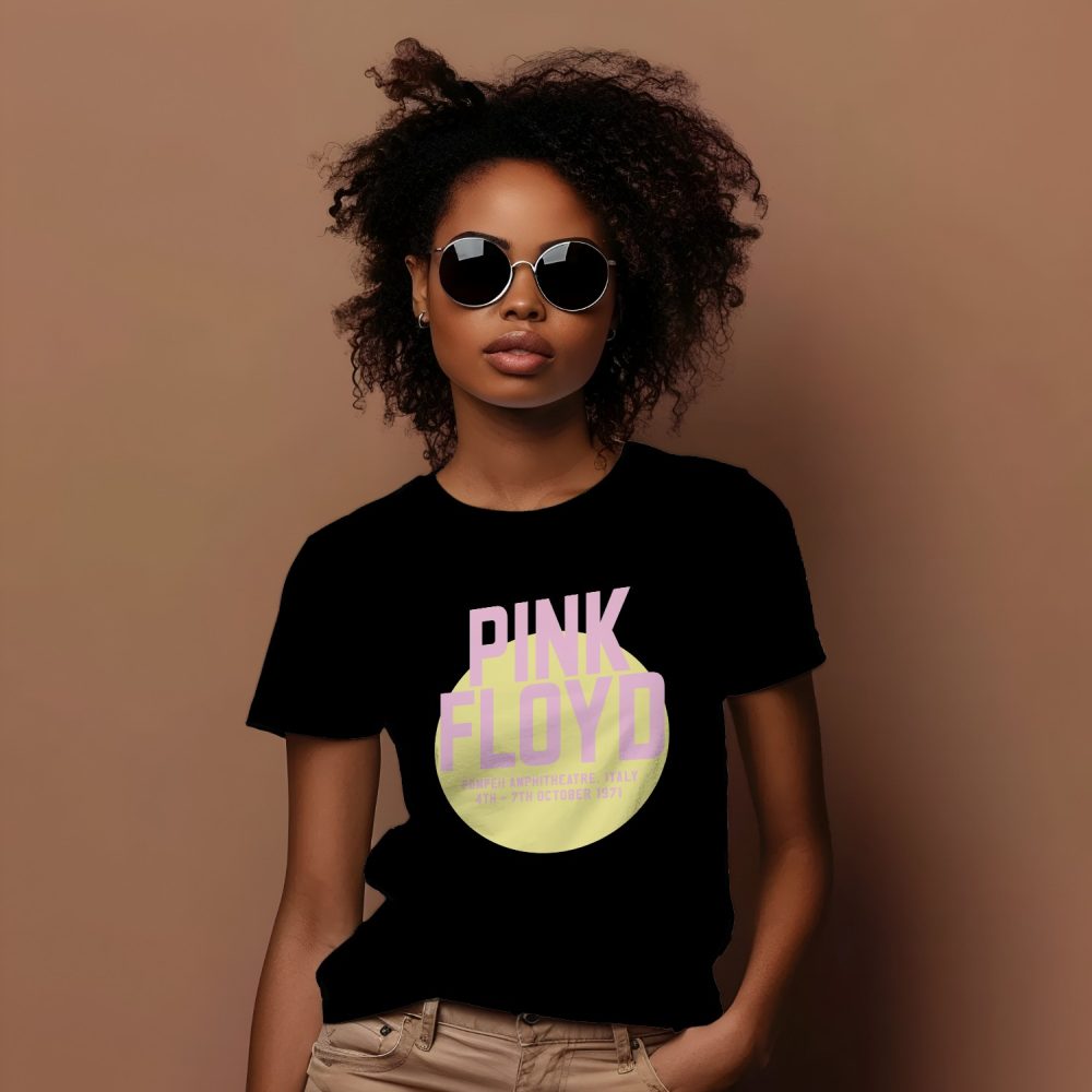 T-shirt Femme Pink Floyd avec un design de Pink Floyd Italy 71 rose jaune